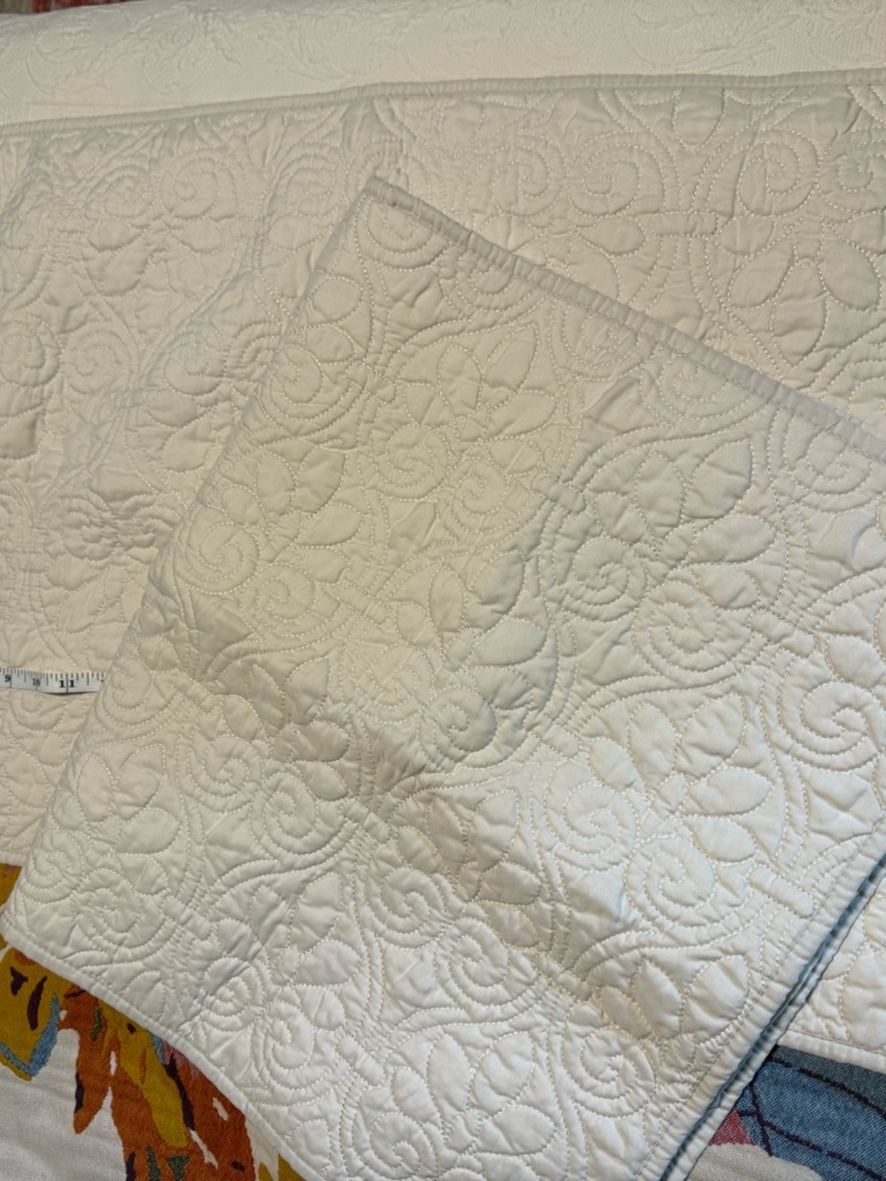 (2) Madison Park OFF White Quilted King Pillow Covers - Picture 5 of 6